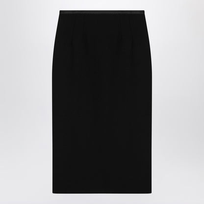 Black Pencil Skirt In Wool Crêpe