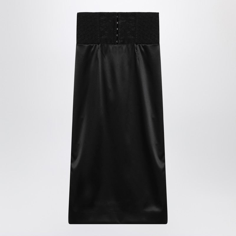 Black Midi Skirt With Corset Belt