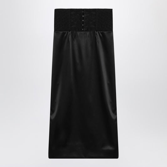 Black Midi Skirt With Corset Belt