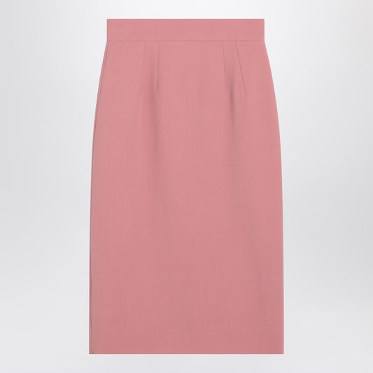 Pink Wool Pencil Skirt