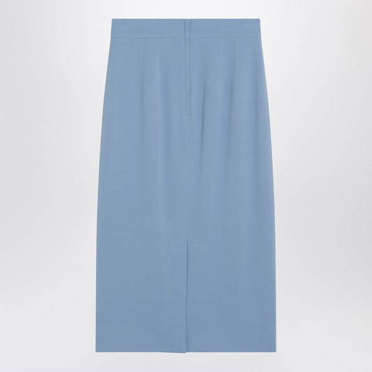 Light blue stretch cady skirt