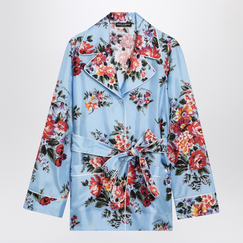 Vanity silk twill shirt with floral print