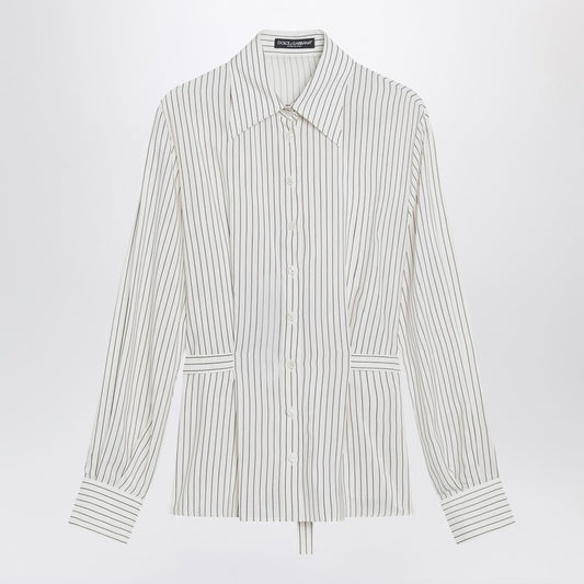 White pinstriped shirt in silk and cotton
