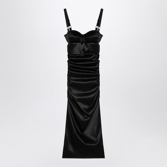 Draped Black Dress With Bra Detail