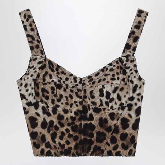 Leopard-print bustier