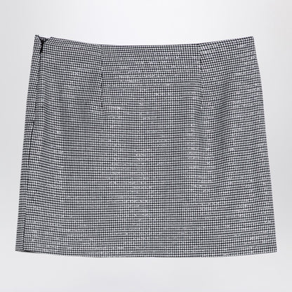 Black Wool Mini Skirt With Darts