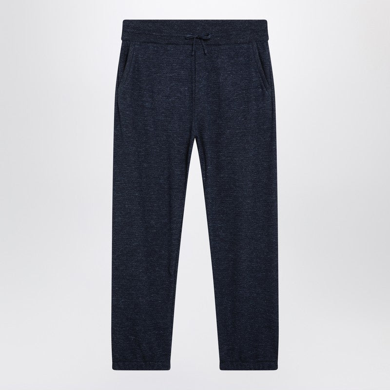 Gokarna blue mélange wool-blend trousers