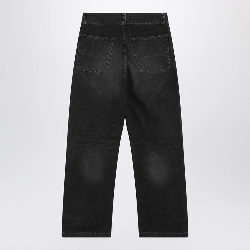 Black washed-effect jeans