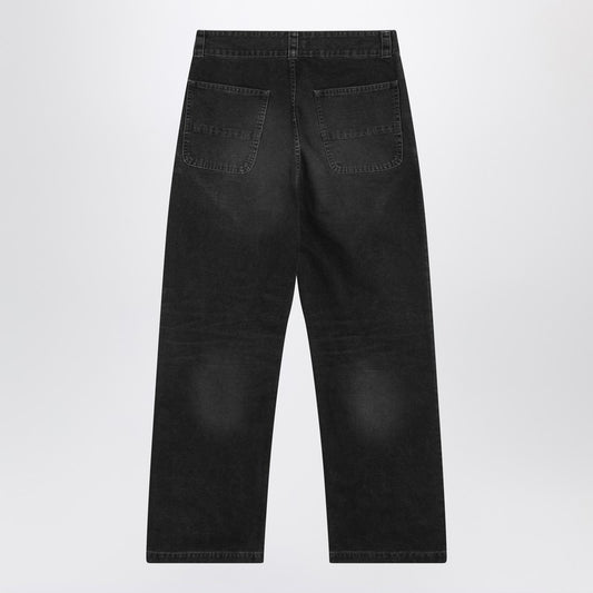 Black washed-effect jeans