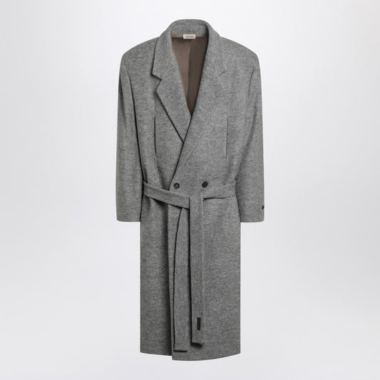 Grey Wool Double-breasted Coat