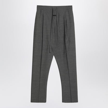 Gray Cotton And Wool Trousers