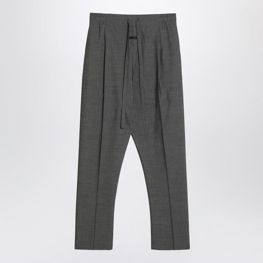 Gray Cotton And Wool Trousers
