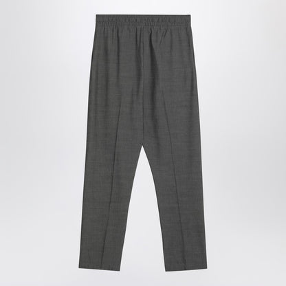 Gray Cotton And Wool Trousers
