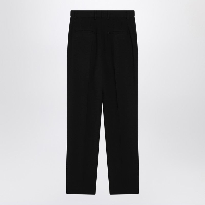 Black wool canvas trousers
