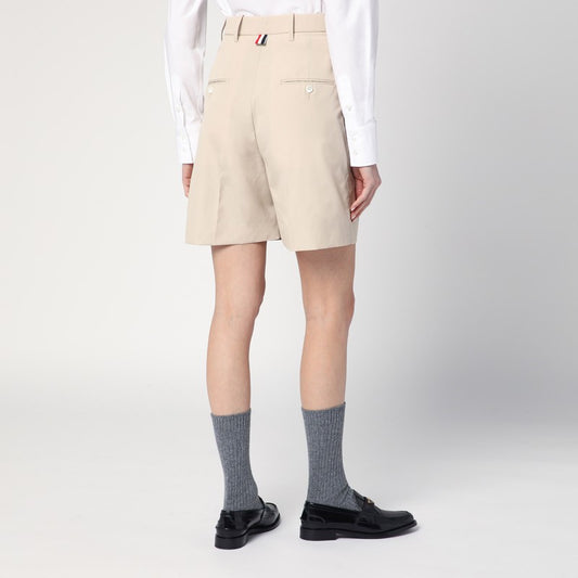 Khaki Bermuda Shorts In Cotton Blend