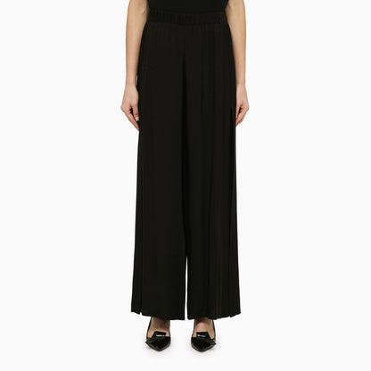 Black viscose palazzo trousers