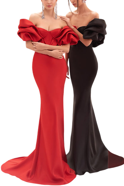 FITTED OFF SHOULDER GOWN