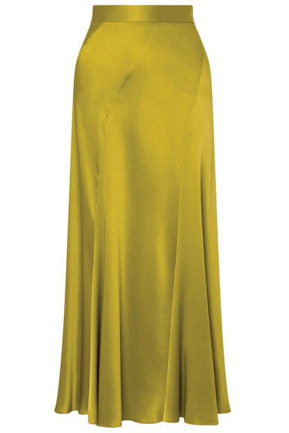 FLUTED SATIN SKIRT
