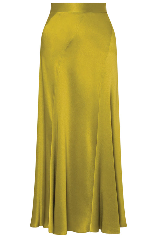 FLUTED SATIN SKIRT