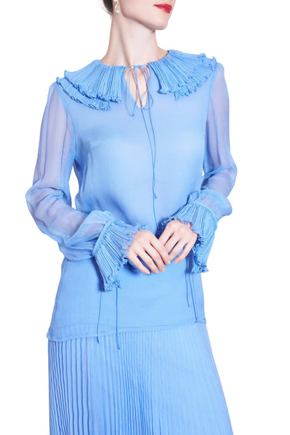 FRILLED CHIFFON BLOUSE