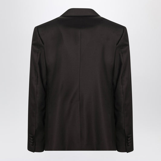 Brown single-breasted wool jacket