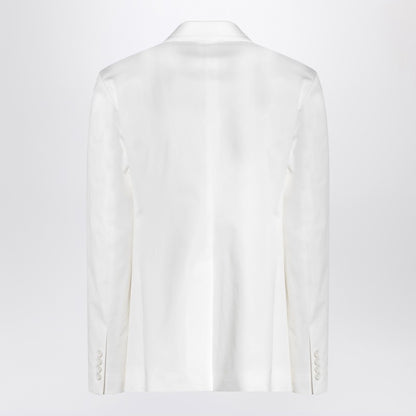 White Single-breasted Cotton Jacket