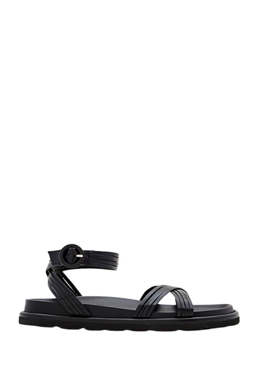 CROSS STRAP LEATHER SANDALS