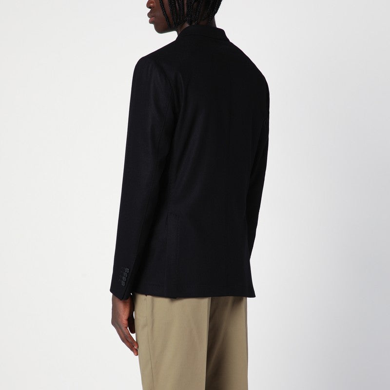 Black Wool-blend Double-breasted Jacket