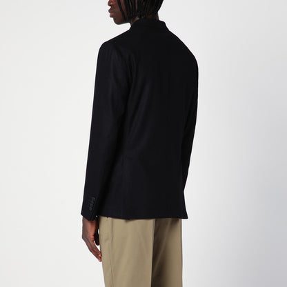 Black Wool-blend Double-breasted Jacket