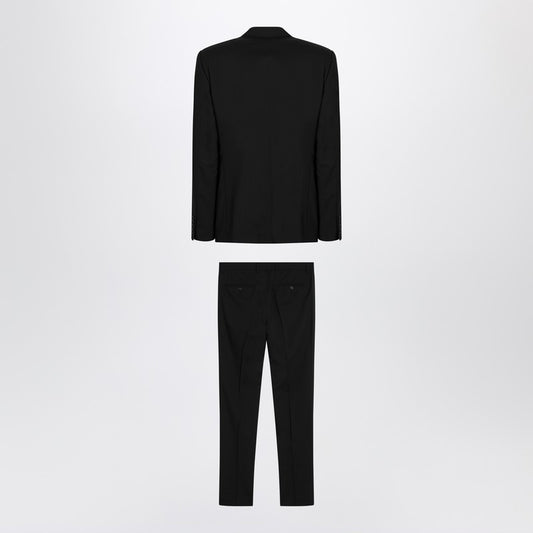 Black single-breasted virgin wool suit