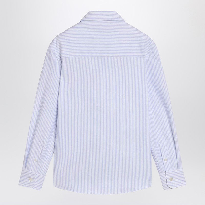 White/blue Striped Shirt With Logo