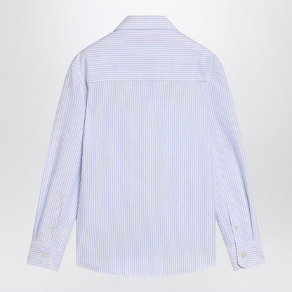 White/blue Striped Shirt With Logo