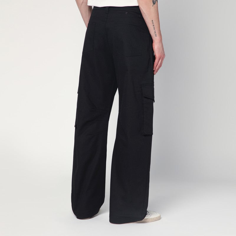 Black cargo pants in cotton blend