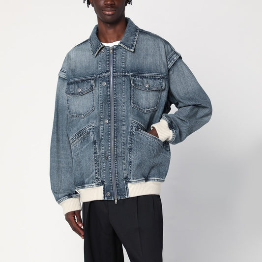 Bomber Blue Washed Effect In Denim