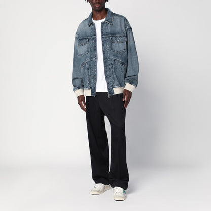 Bomber Blue Washed Effect In Denim