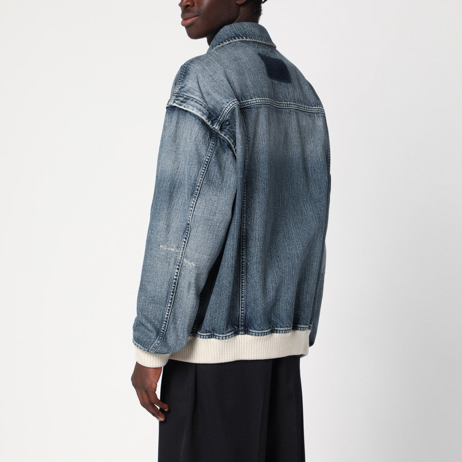 Bomber Blue Washed Effect In Denim