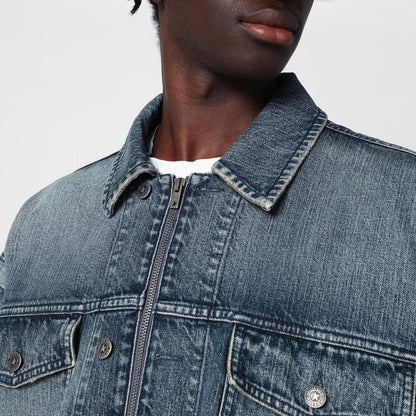 Bomber Blue Washed Effect In Denim