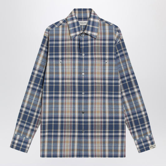Indigo blue checked shirt