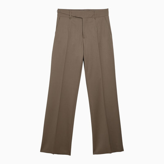 Beige Wool Tailored Trousers