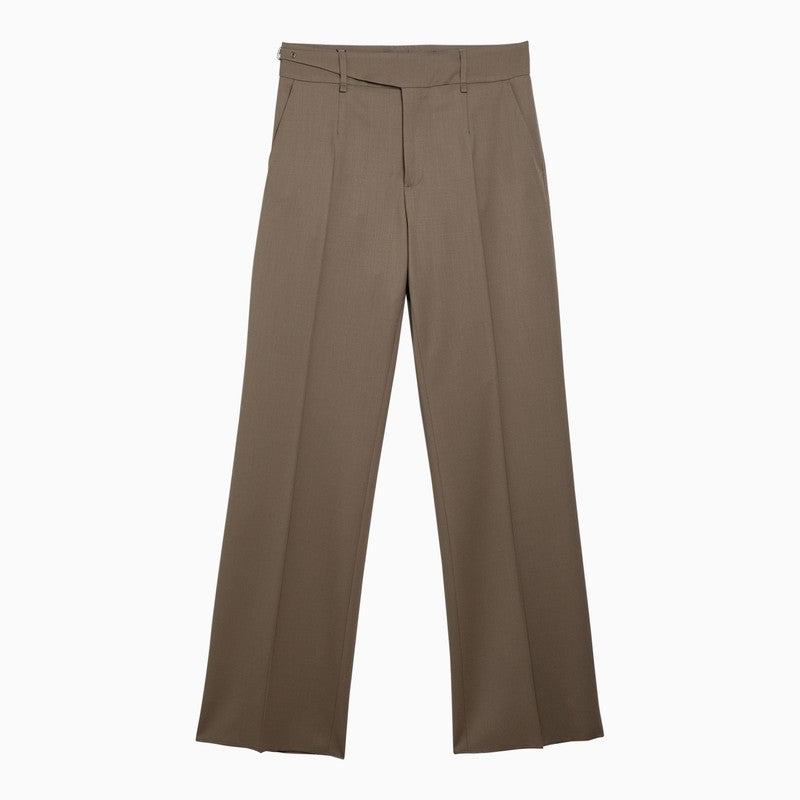 Beige Wool Tailored Trousers