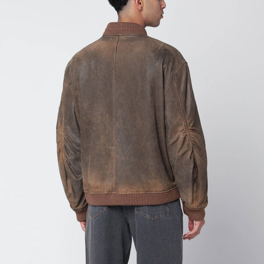 Vintage-effect brown bomber