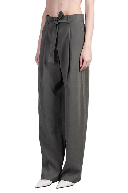 BELTED WAIST PLEAT DETAILED TROUSERS