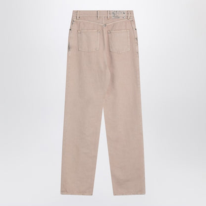Dyed-effect Pink Denim Jeans