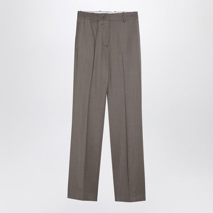 Light Grey Wool Trousers With Darts