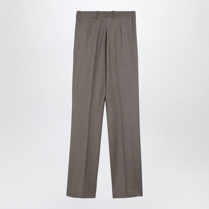 Light Grey Wool Trousers With Darts
