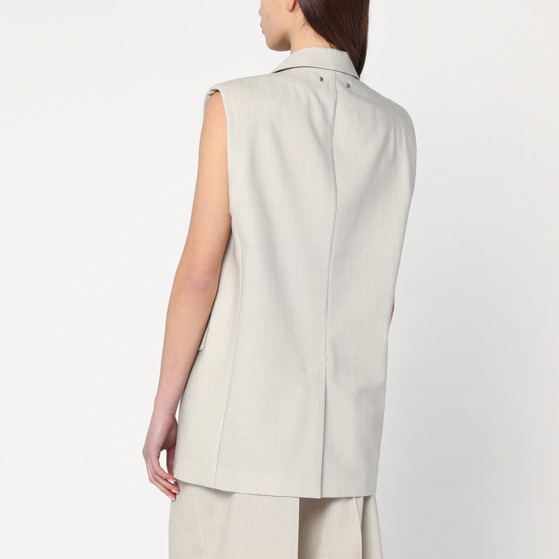 Single-breasted vest in wool blend