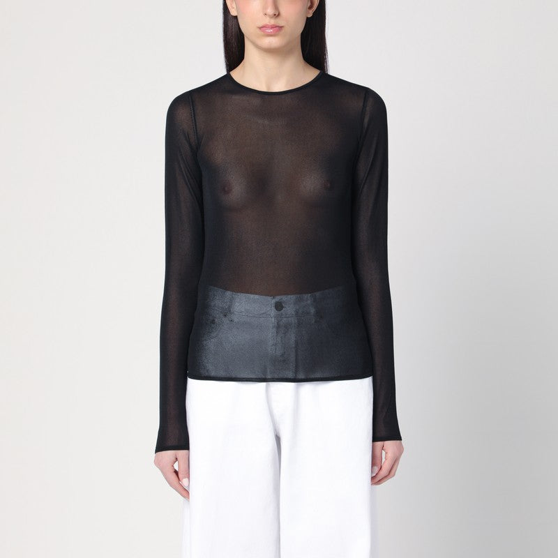 Black Semi-transparent Sweater
