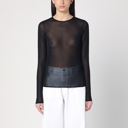 Black Semi-transparent Sweater