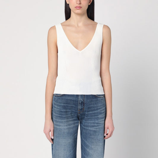 Ribbed Ivory Tank Top