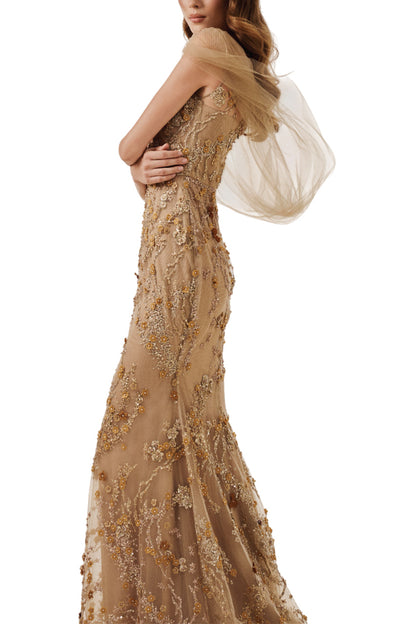GOLD SEQUINED GOWN